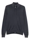 Barba Napoli High-neck Zip-up Sweater In Gray