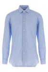 Barba Napoli Honeycomb Pattern Cotton Shirt In Blue
