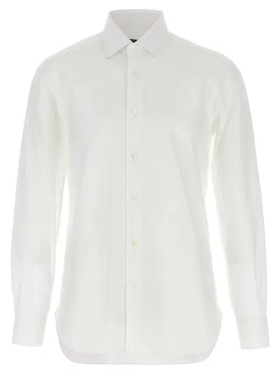 BARBA NAPOLI HONEYCOMB COTTON SHIRT