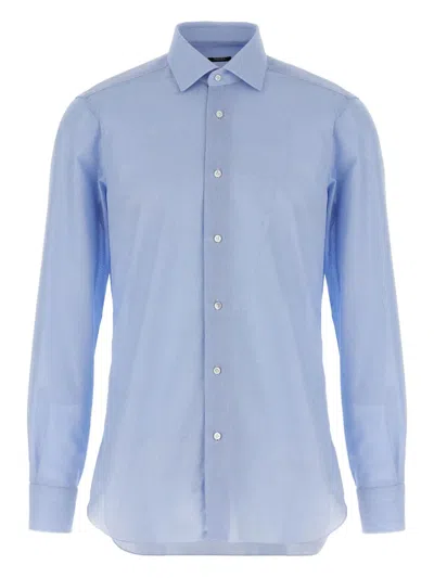 BARBA NAPOLI HONEYCOMB-PATTERN COTTON SHIRT