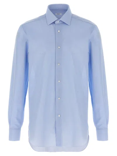 Barba Napoli Honeycomb Shirt In Light Blue