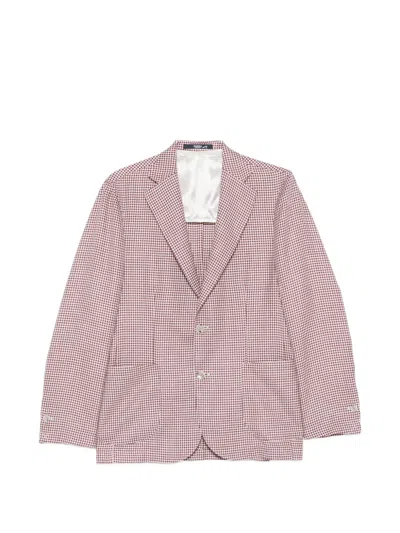 Barba Napoli Houndstooth-pattern Blazer In Pink