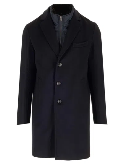Barba Napoli Ingle-breasted Wool And Cashmere Coat In Blue