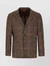 Barba Napoli Jacket Checked Pattern Front Pockets In Brown