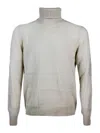 Barba Napoli Turtleneck Sweater In Pure And Soft Cashmere With Alternating Embossed Squares In Blanco