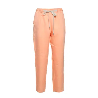 Barba Napoli Joke Straight Trousers In Peach Linen