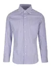 Barba Napoli Journey Line Cotton Oxford Shirt In Blue