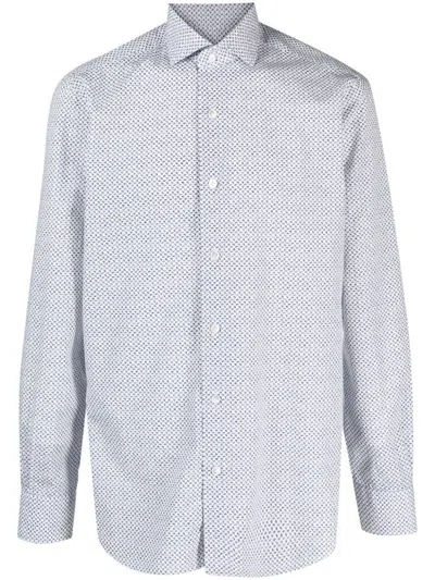 BARBA NAPOLI PRINTED SHIRT,K1U02P0136018.U 0001 WHITE