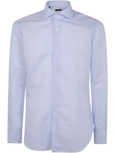 Barba Napoli Classic Cotton Linen Shirt In Blue
