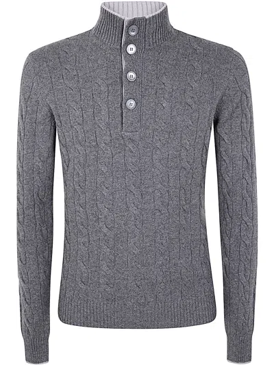 Barba Napoli Knitwear Polo In Gray