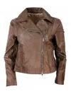 Barba Napoli Studded Jacket In Fine And Soft Nappa Leather With Zip Closure In Brown