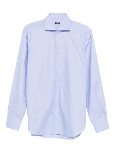BARBA NAPOLI LIGHT BLUE LONG-SLEEVE BARBA SHIRT