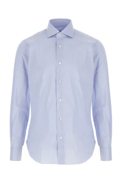 BARBA NAPOLI LIGHT BLUE POPLIN SHIRT