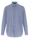 Barba Napoli Light Blue Striped Shirt In Blue
