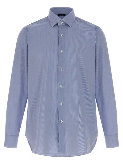 Barba Napoli Light Blue Striped Shirt