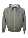 BARBA NAPOLI LIGHTWEIGHT BOMBER JACKET IN WINDPROOF TECHNICAL FABRIC WITH HOOD WITH ZIP CLOSURE AND KNITTED CUFFS