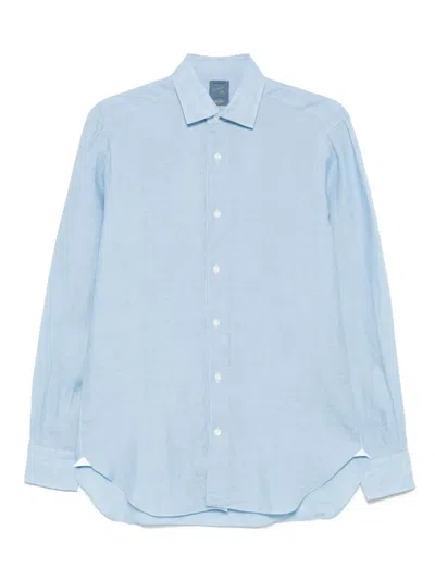 Barba Napoli Linen Shirt In Blue