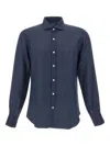 Barba Napoli Linen Shirt In Blue