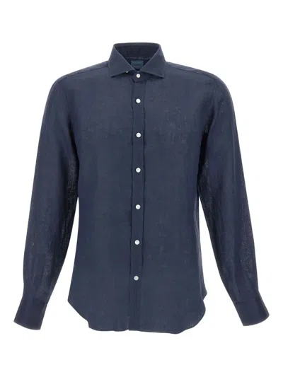 Barba Napoli Linen Shirt In Blue