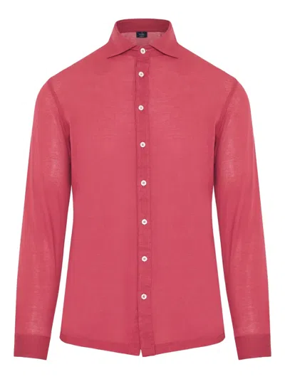 Barba Napoli Linen Shirt In Pink