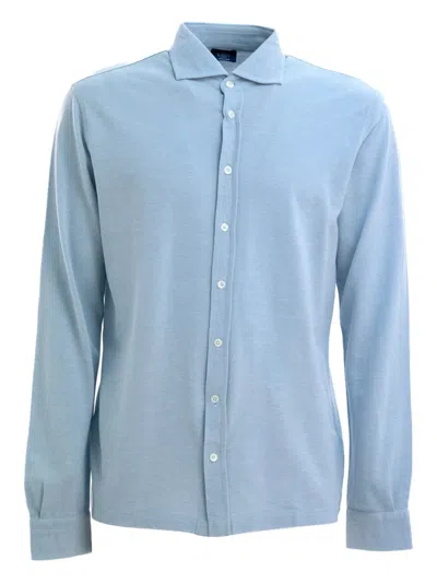 Barba Napoli Long-sleeve Button-down Shirt In Blue