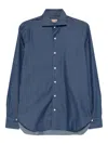 Barba Napoli Long-sleeve Button-down Shirt In Blue