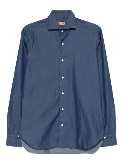 Barba Napoli Long-sleeve Button-down Shirt In Blue