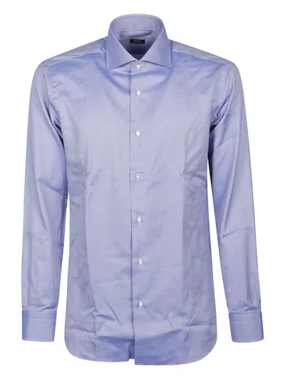 Barba Napoli Long-sleeve Button-down Shirt In Blue
