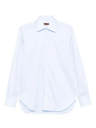 Barba Napoli Long-sleeve Button-up Shirt In Blue