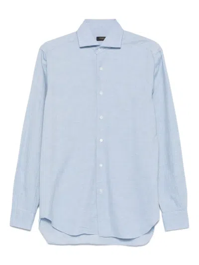 Barba Napoli Long-sleeve Button-up Shirt In Blue