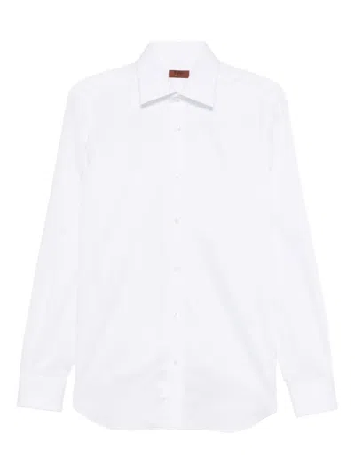 Barba Napoli Long-sleeve Cotton Shirt In White