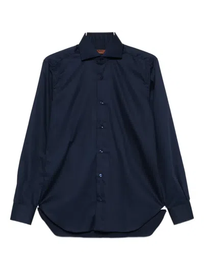 Barba Napoli Long-sleeve Cotton Shirt In Black