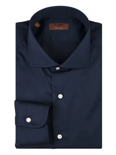 Barba Napoli Long-sleeve Cotton Shirt In Blue