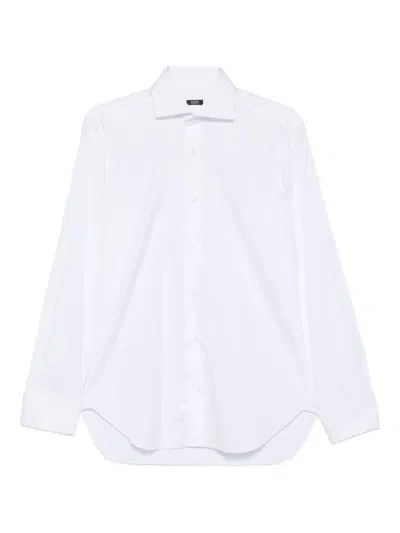 Barba Napoli Long-sleeve Cotton Shirt In White
