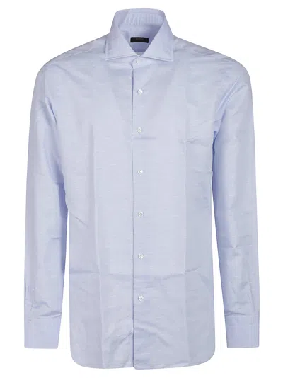 Barba Napoli Long Sleeve Neck Shirt In Azzurro