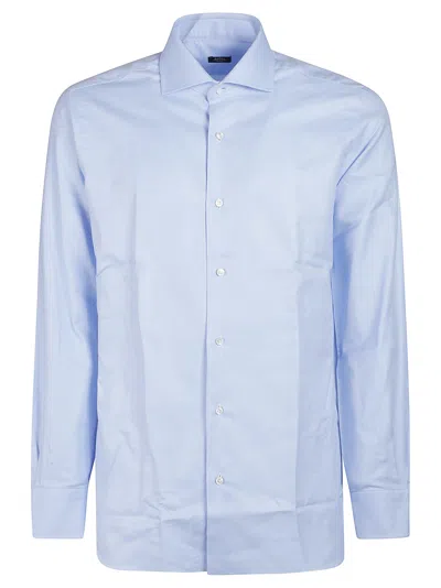 Barba Napoli Long Sleeve Neck Shirt In Azzurro