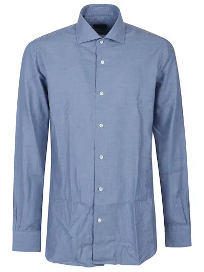 Barba Napoli Long Sleeve Neck Shirt In Blue