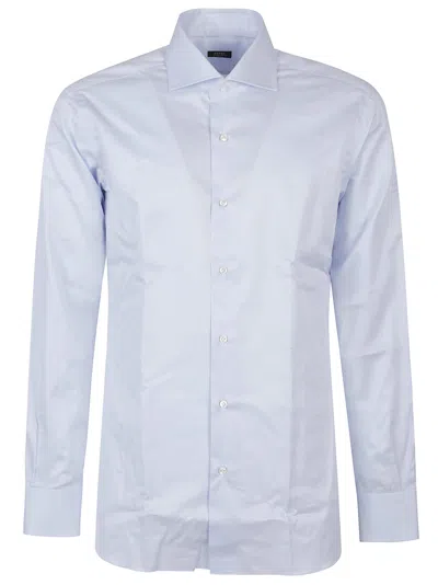 Barba Napoli Long Sleeve Neck Shirt In Blue