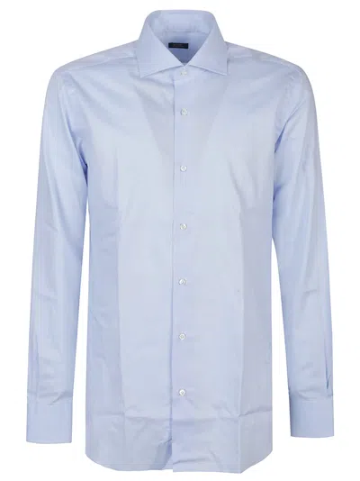 Barba Napoli Long Sleeve Neck Shirt In Blue