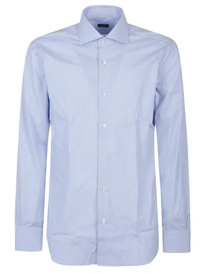 Barba Napoli Long Sleeve Neck Shirt In Blue