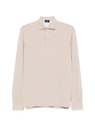 Barba Napoli Long-sleeve Polo Shirt In Neutral