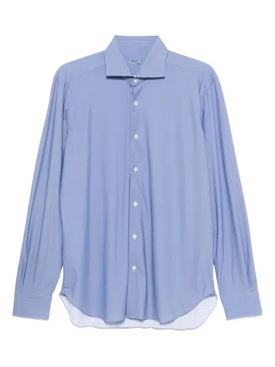 Barba Napoli Long Sleeve Shirt In Blue