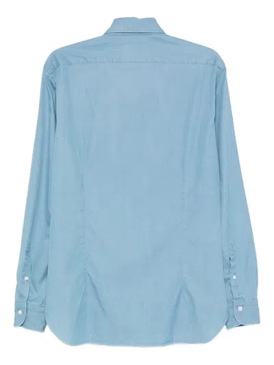 Barba Napoli Long-sleeve Shirt In Blue