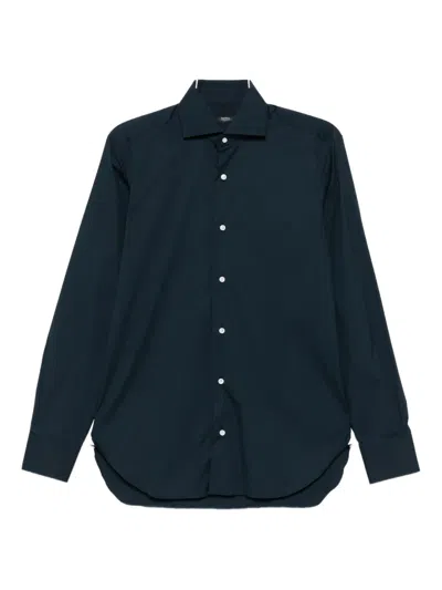Barba Napoli Long-sleeve Shirt In Blue