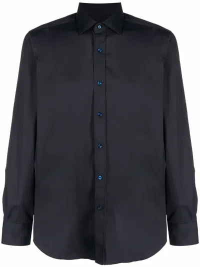 Barba Napoli Long-sleeve Shirt In Blue