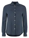 Barba Napoli Long-sleeve Silk Shirt In Blue