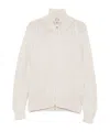 Barba Napoli Zip-up Cable-knit Cardigan In White