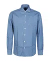 Barba Napoli Classic Denim Shirt In Blue