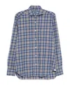 Barba Napoli Classic Plaid Long-sleeve Button-up Shirt In Black