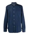 Barba Napoli Classic Denim Shirt In Blue
